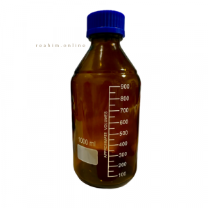 Бутель (Темне скло) з гвинтовою кришкою і градуюванням на 1л