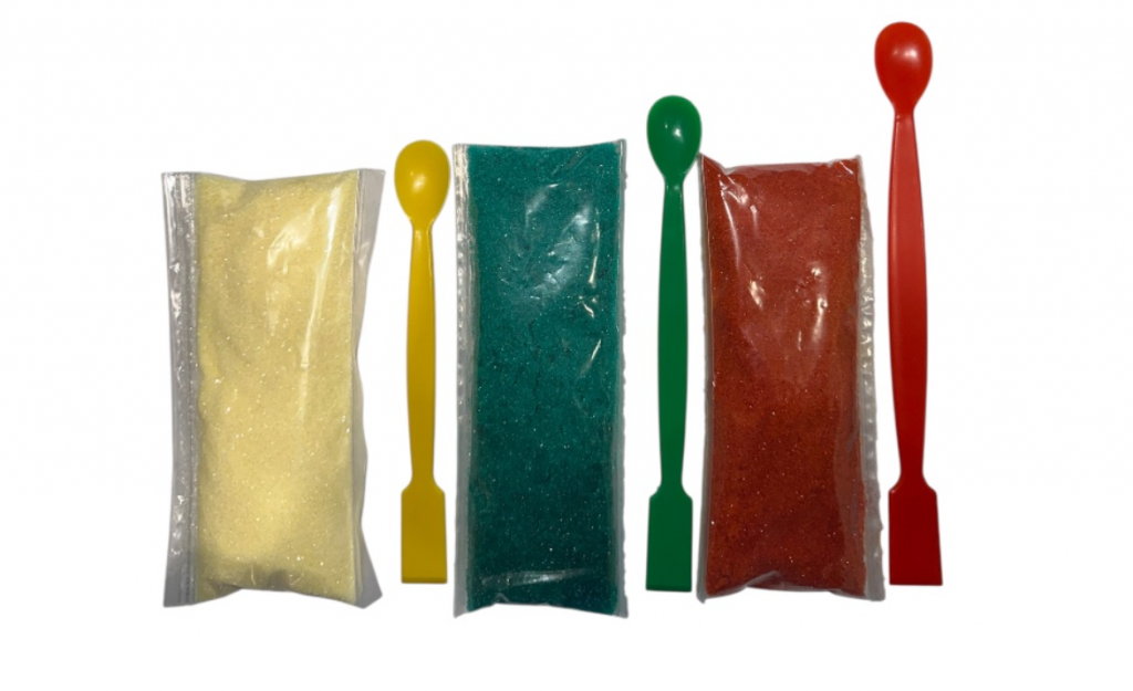 Зображення трьох різноколірних реактива для школи Три різноколірних реактива для школи | Хімреактиви