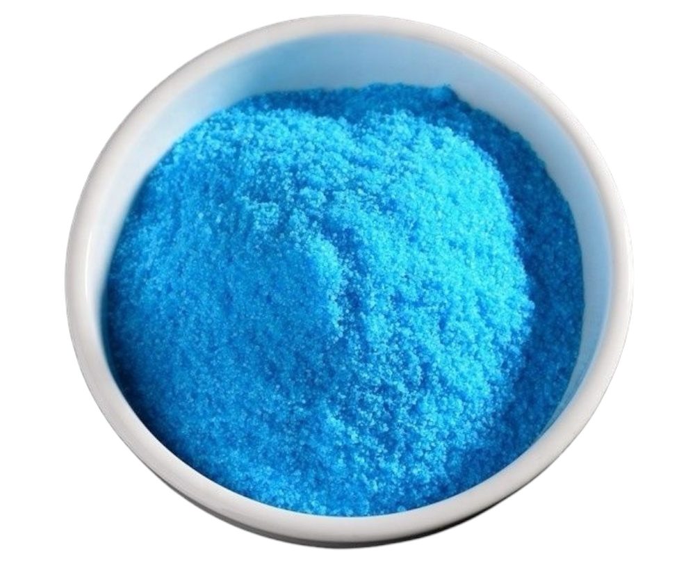 Реактиви синього кольору в круглій посудині | Хімреактиви